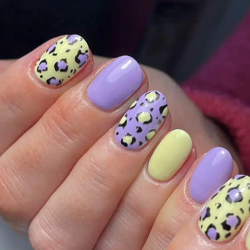 Pastel Leopard Nails