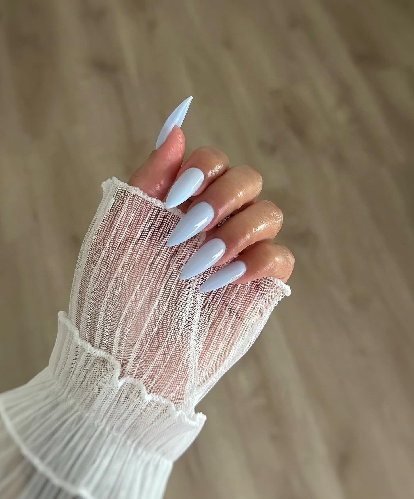 Edgy Blue Stiletto Nails