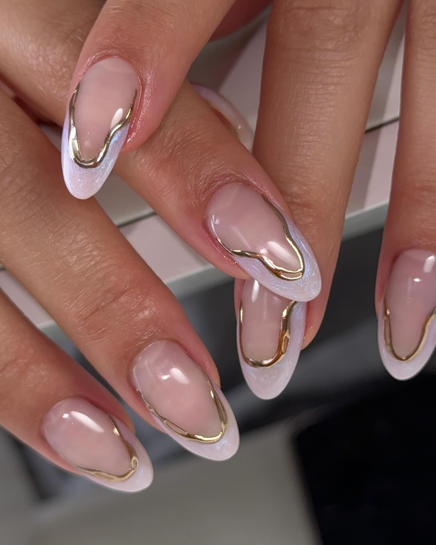 Gold-Accented French Tips