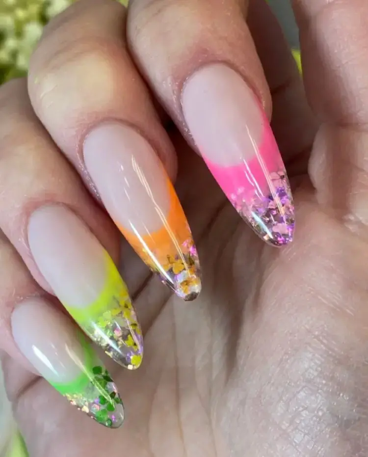 Neon Ombré with Crystal Accents