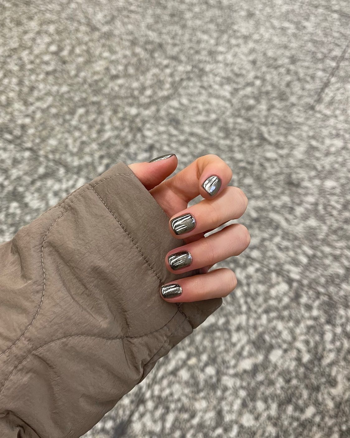 Textured Silver Nails