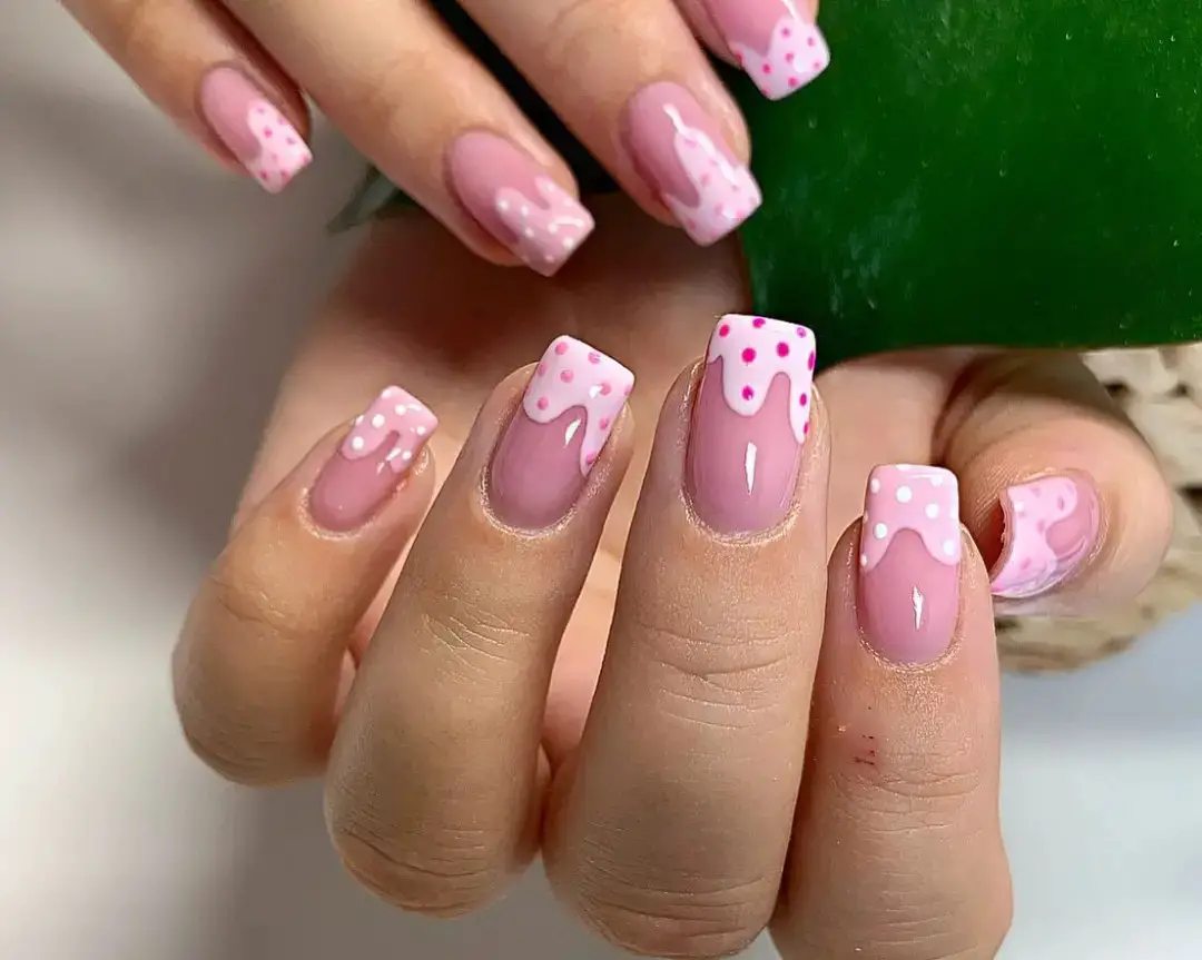 Dripping Polka Dot French Tips