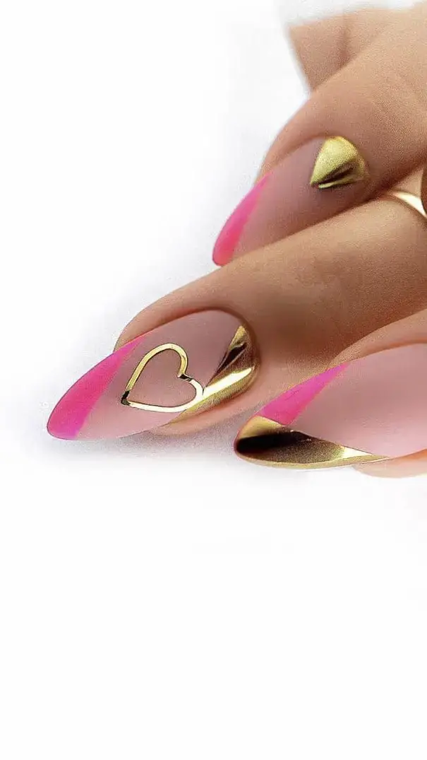 Golden Glamour with Pink Gradient