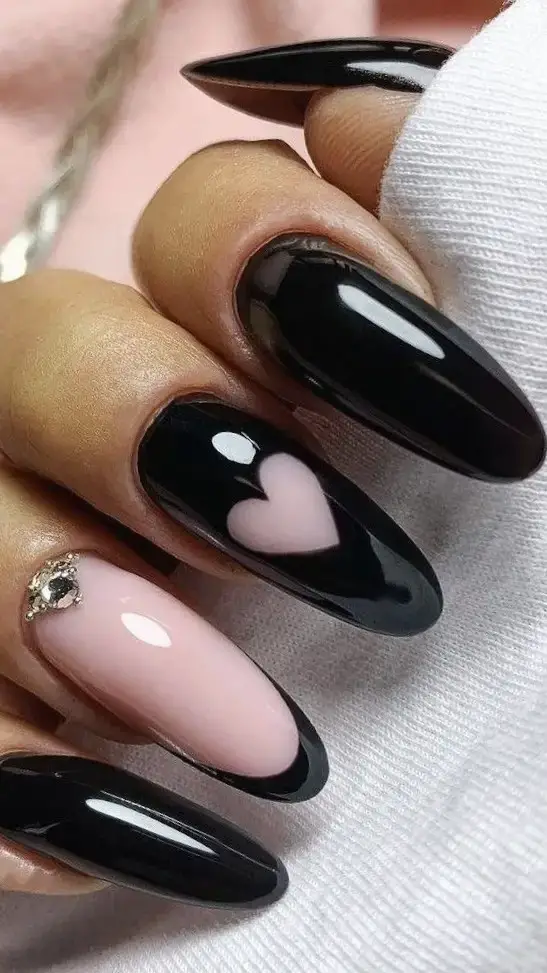 Dramatic Duality: Black Gloss and Nude Matte