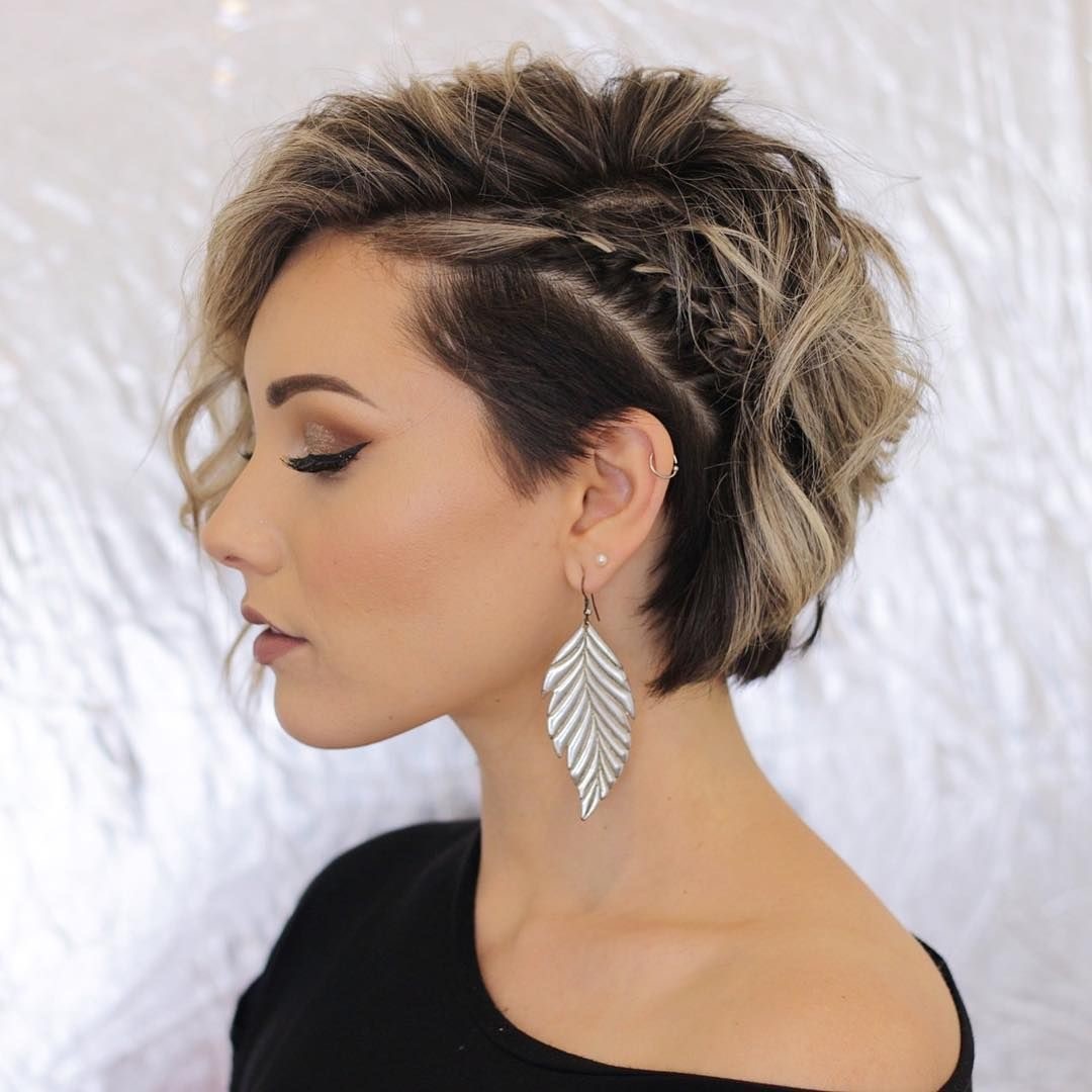 The Bold Undercut Pixie with Leafy Earrings