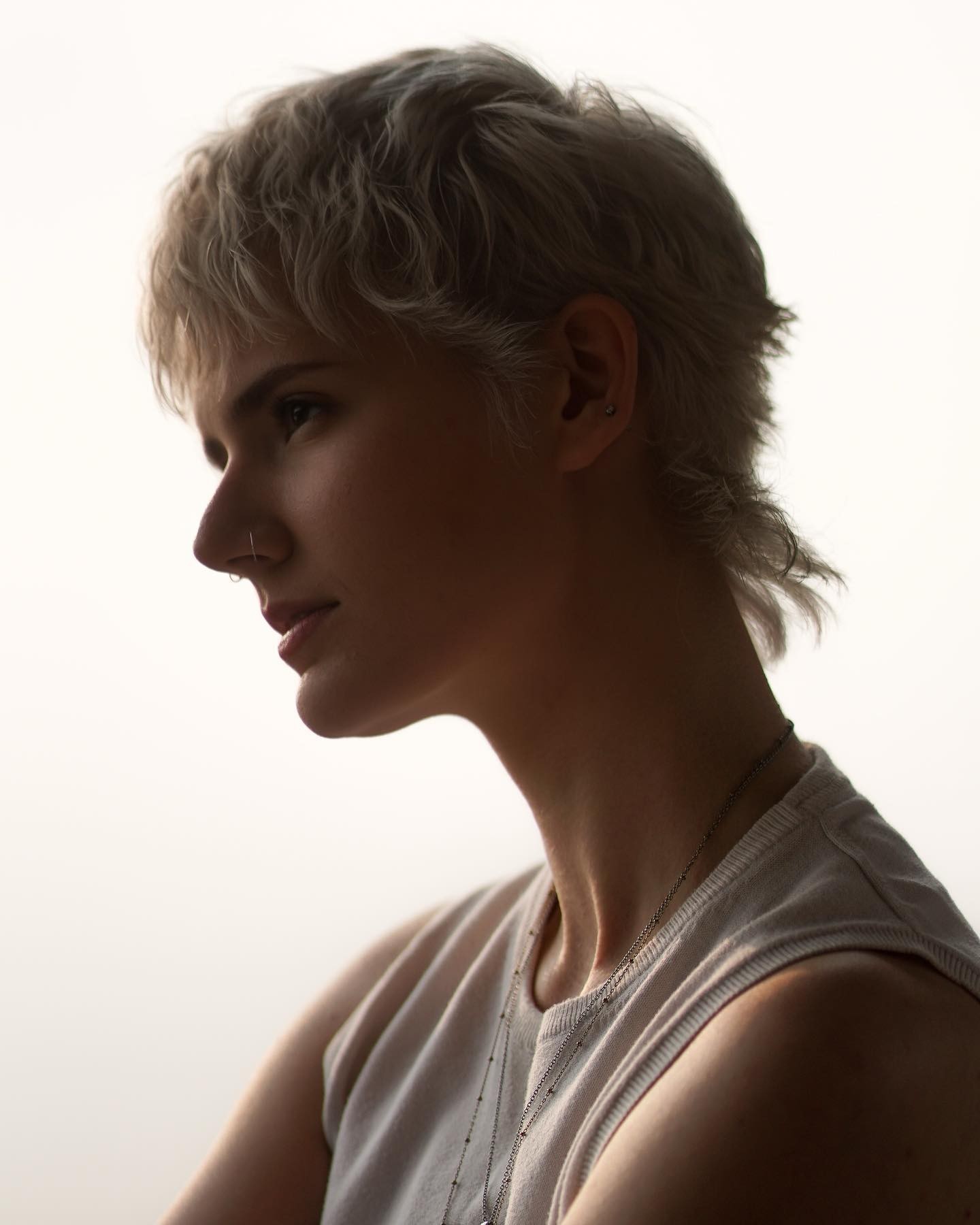 Platinum Blonde Shaggy Pixie