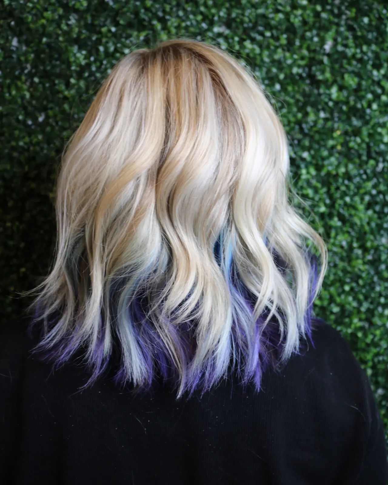 Bohemian Blonde with Purple Tips