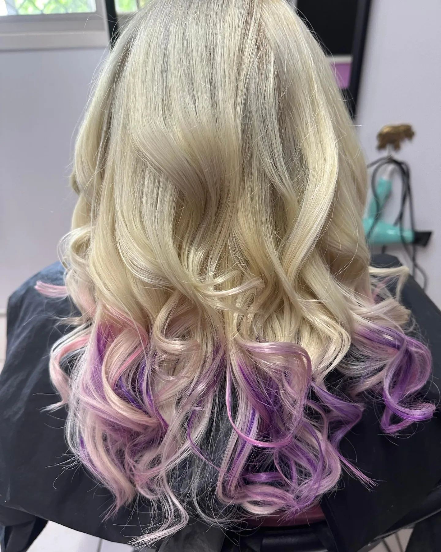 Playful Purple Ends on Platinum Waves