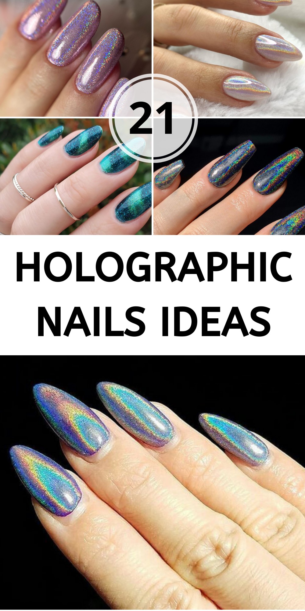 Rose Gold Holographic Nails