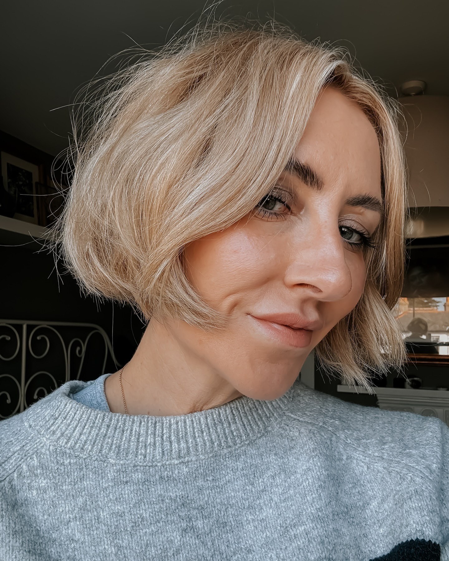 Side-Swept Blonde Bob