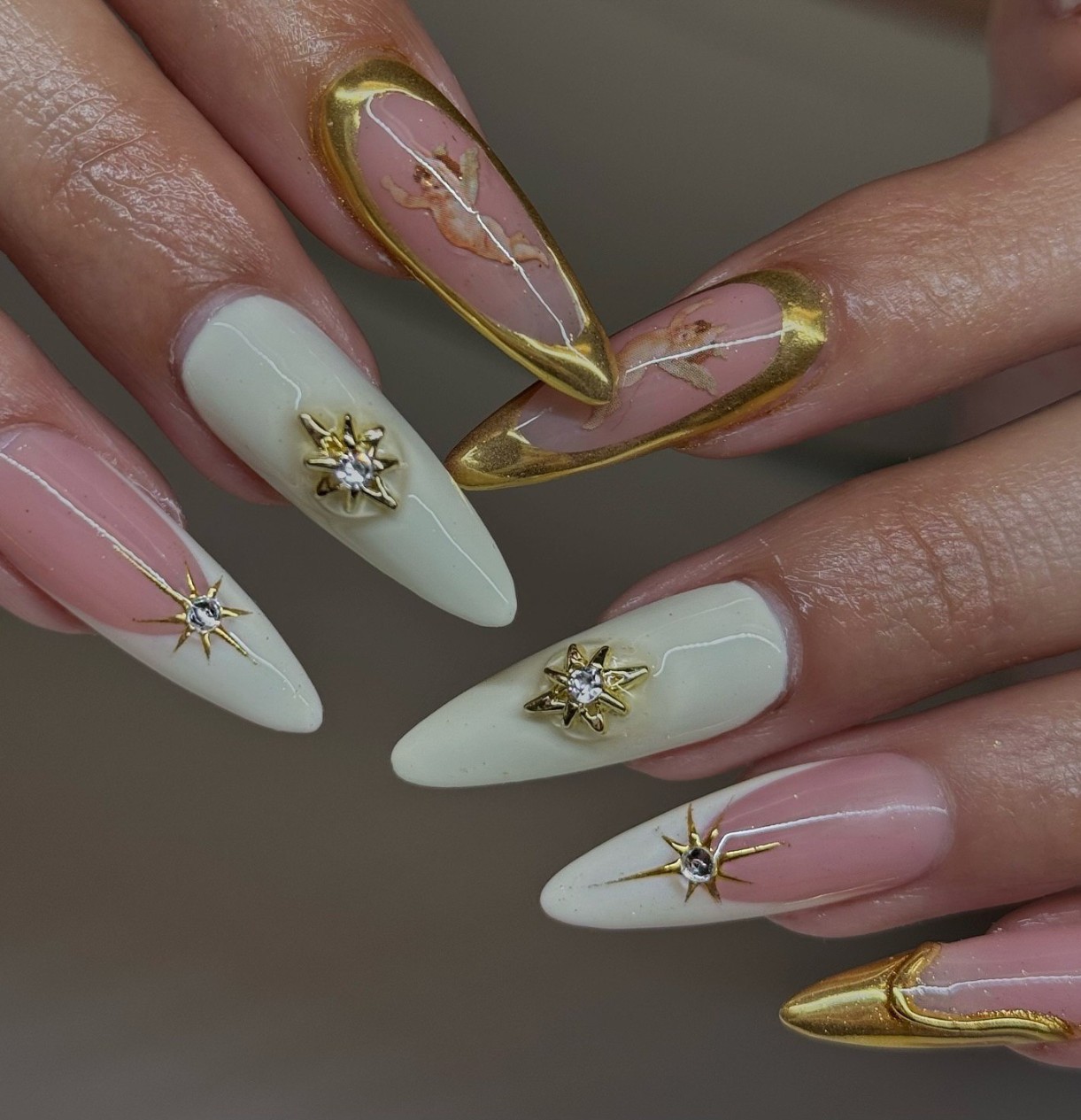 Elegant Marbling with Golden Accents