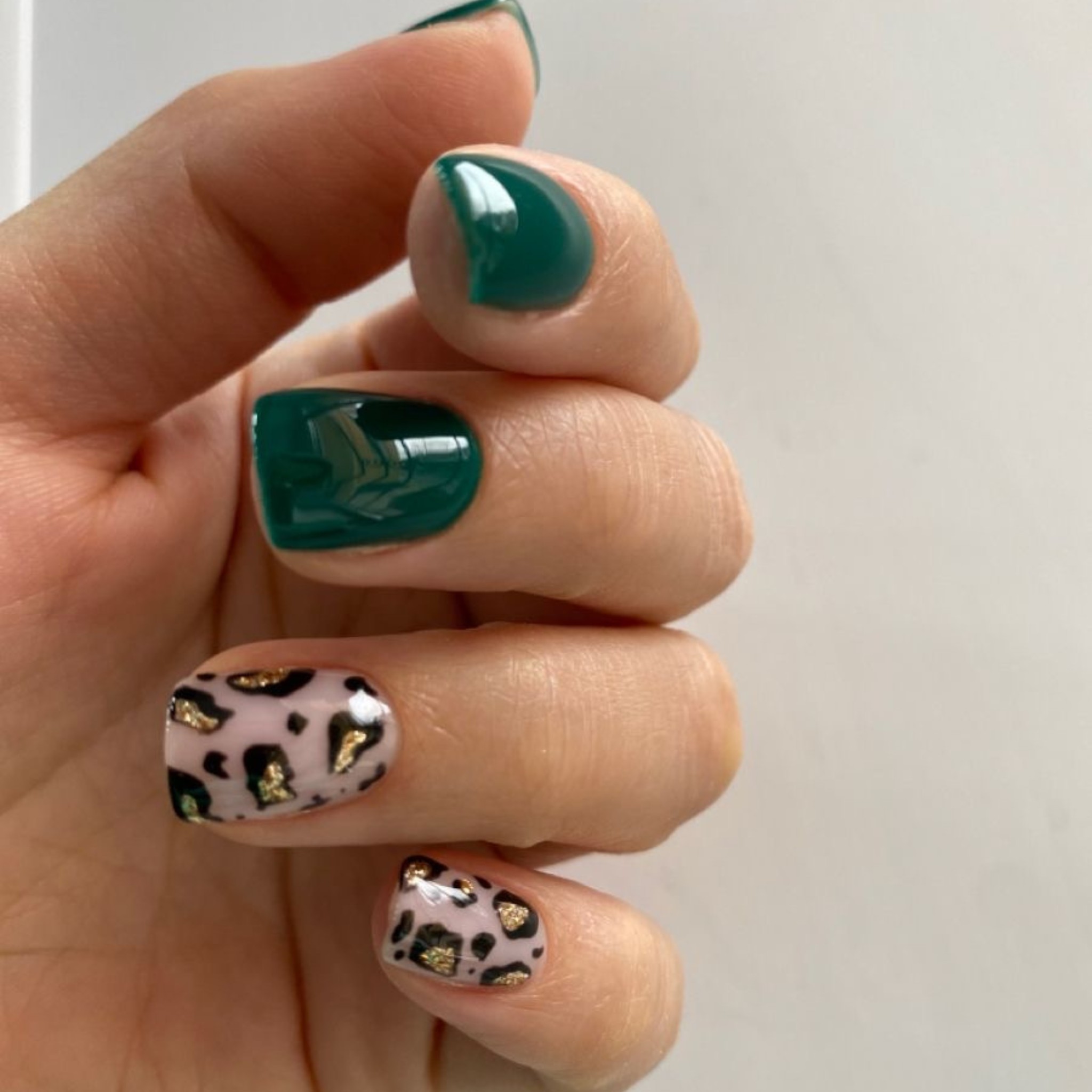 Glossy Green with Animal Print