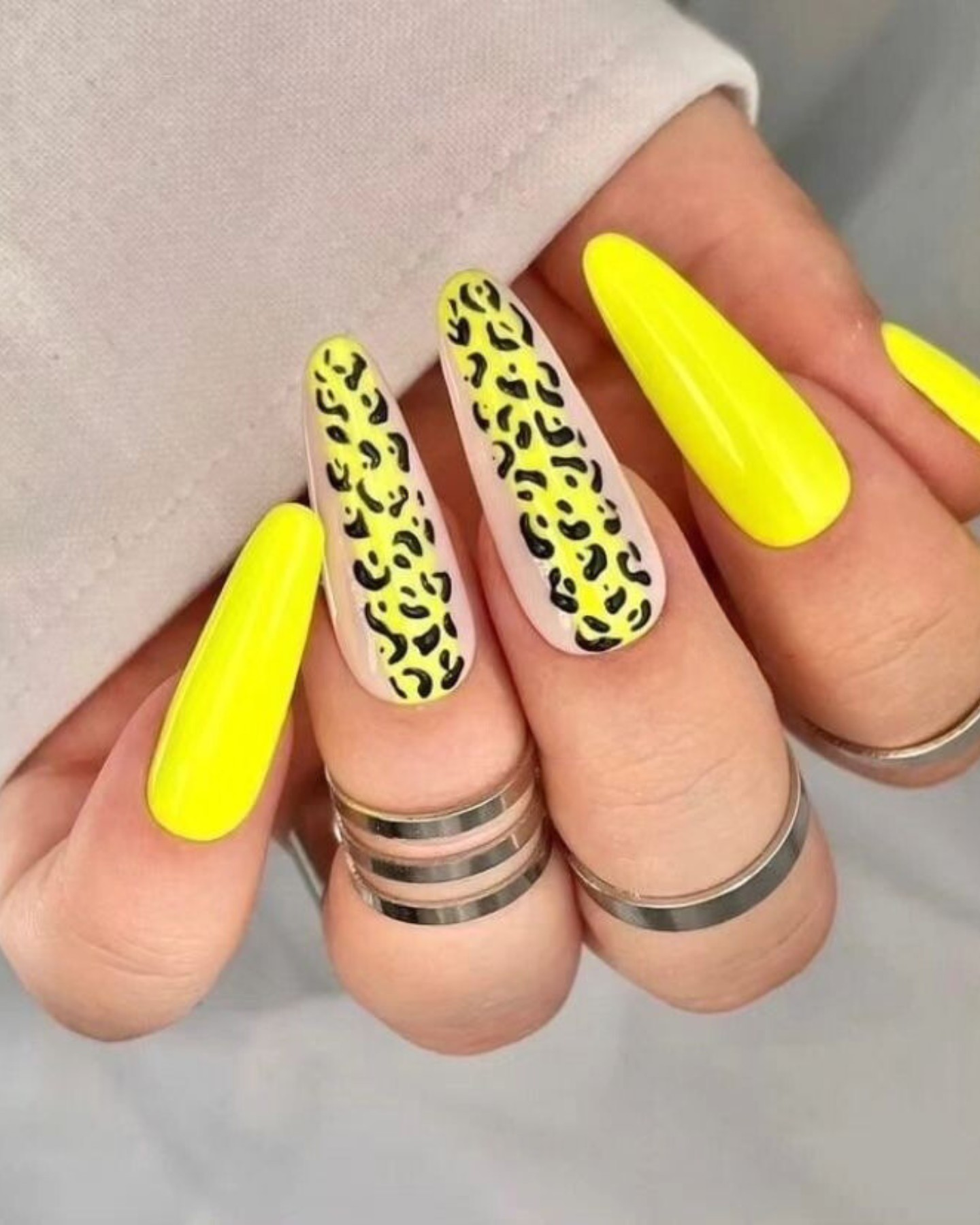 Vibrant Yellow and Leopard Print