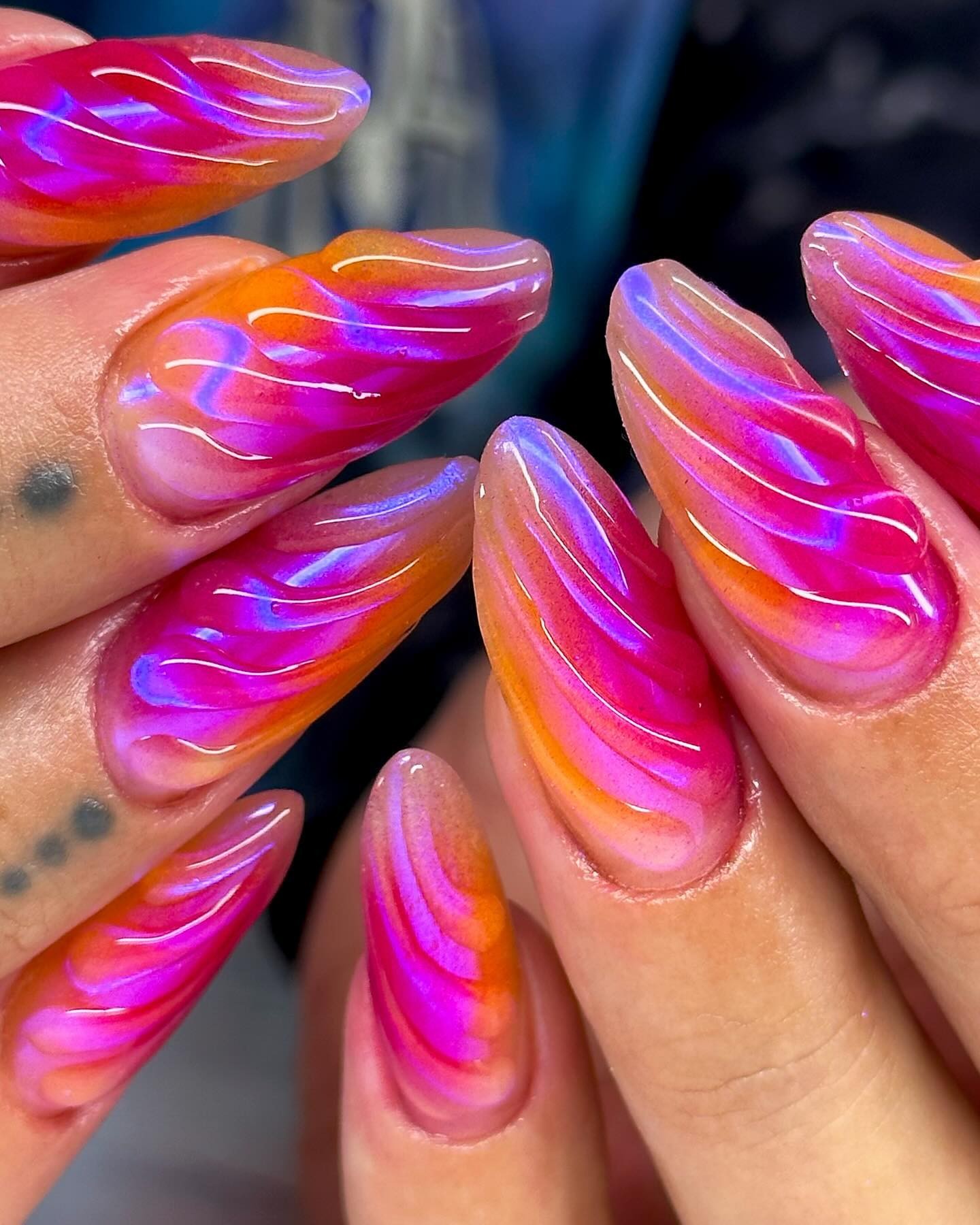 Vivid Flame Nails