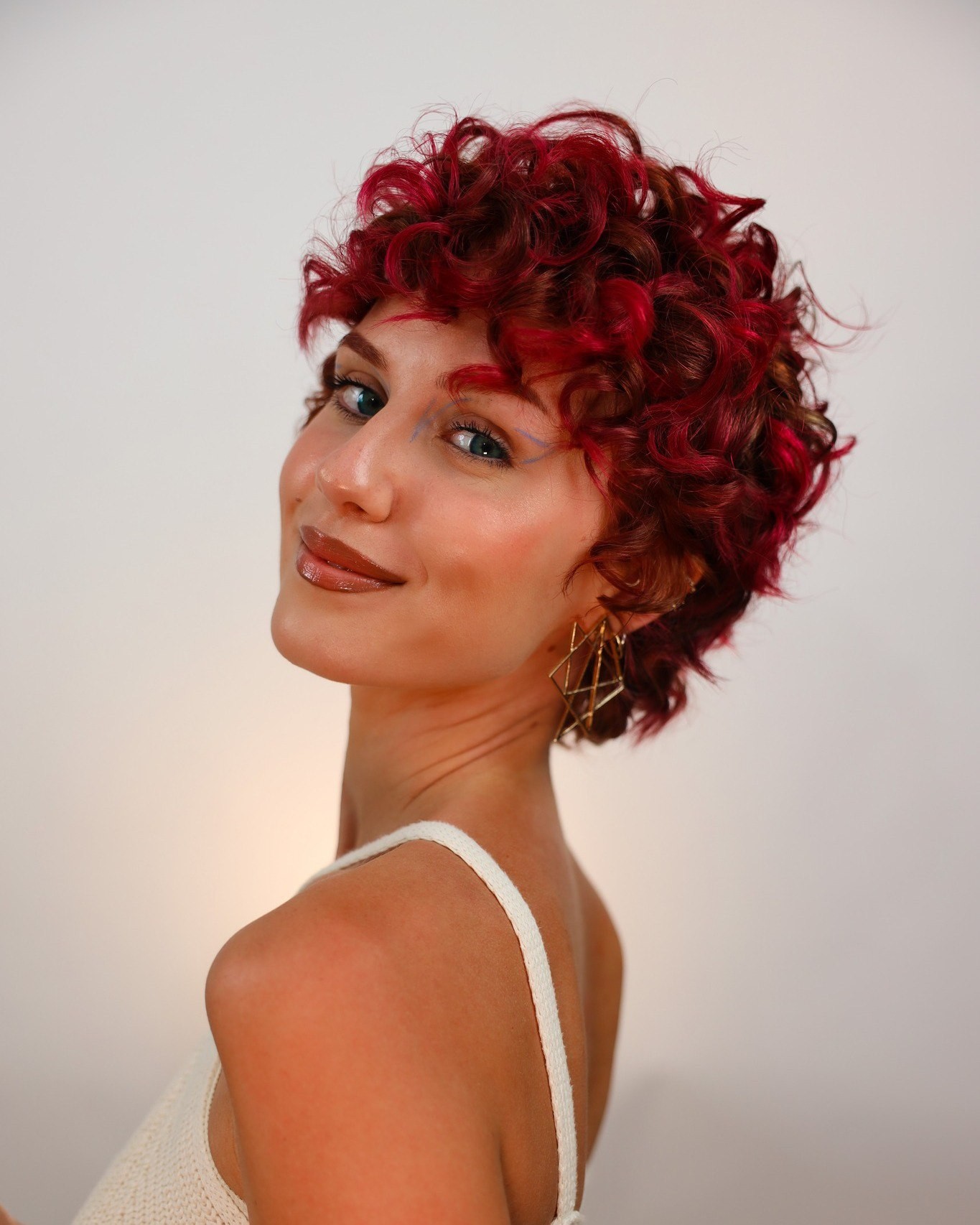 Curly Red Pixie