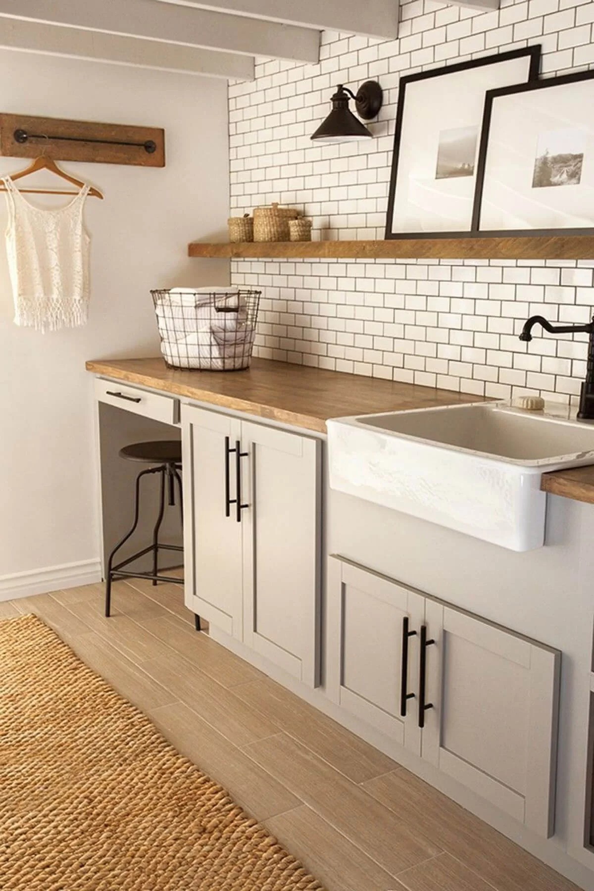 Contemporary Laundry Room with Neutral Colors