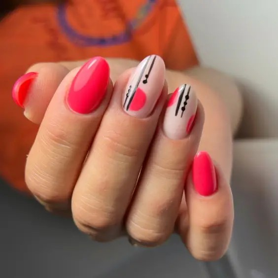 Vibrant Pink and Nude Design