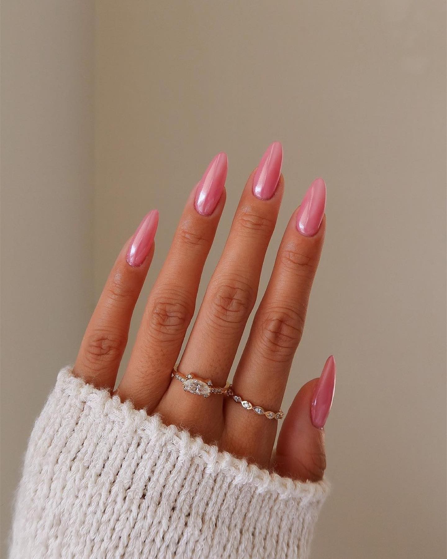 Sleek and Chic Pink Long Nails