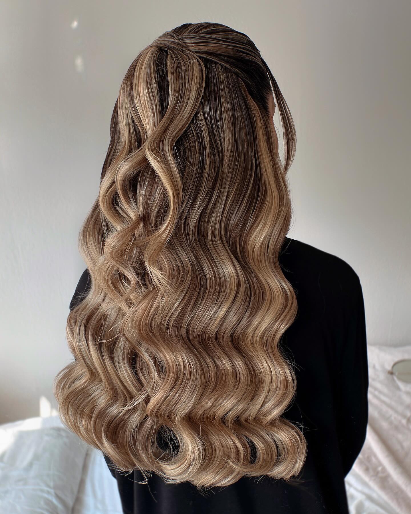 Elegant Half-Up Waves