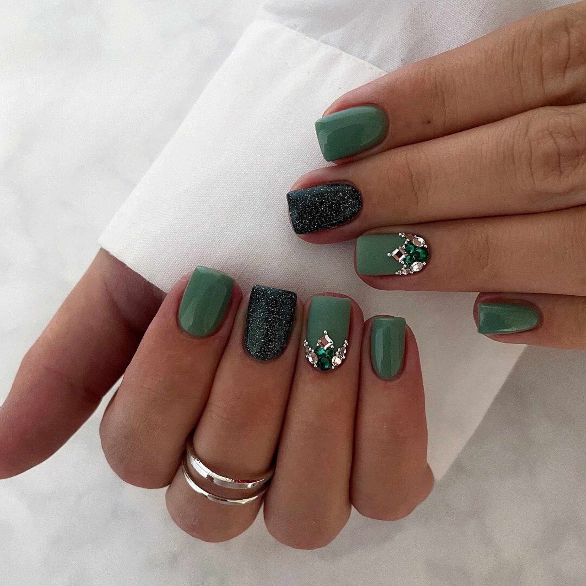 Elegant Matte Green with Accents