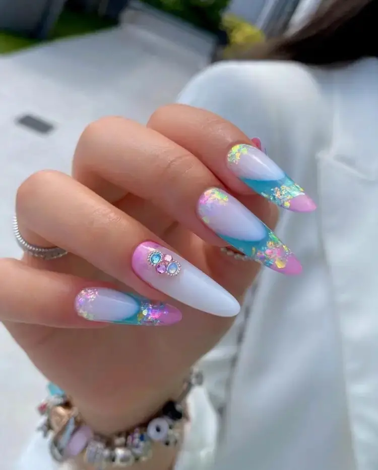 Pastel Perfection with Sparkling Tips