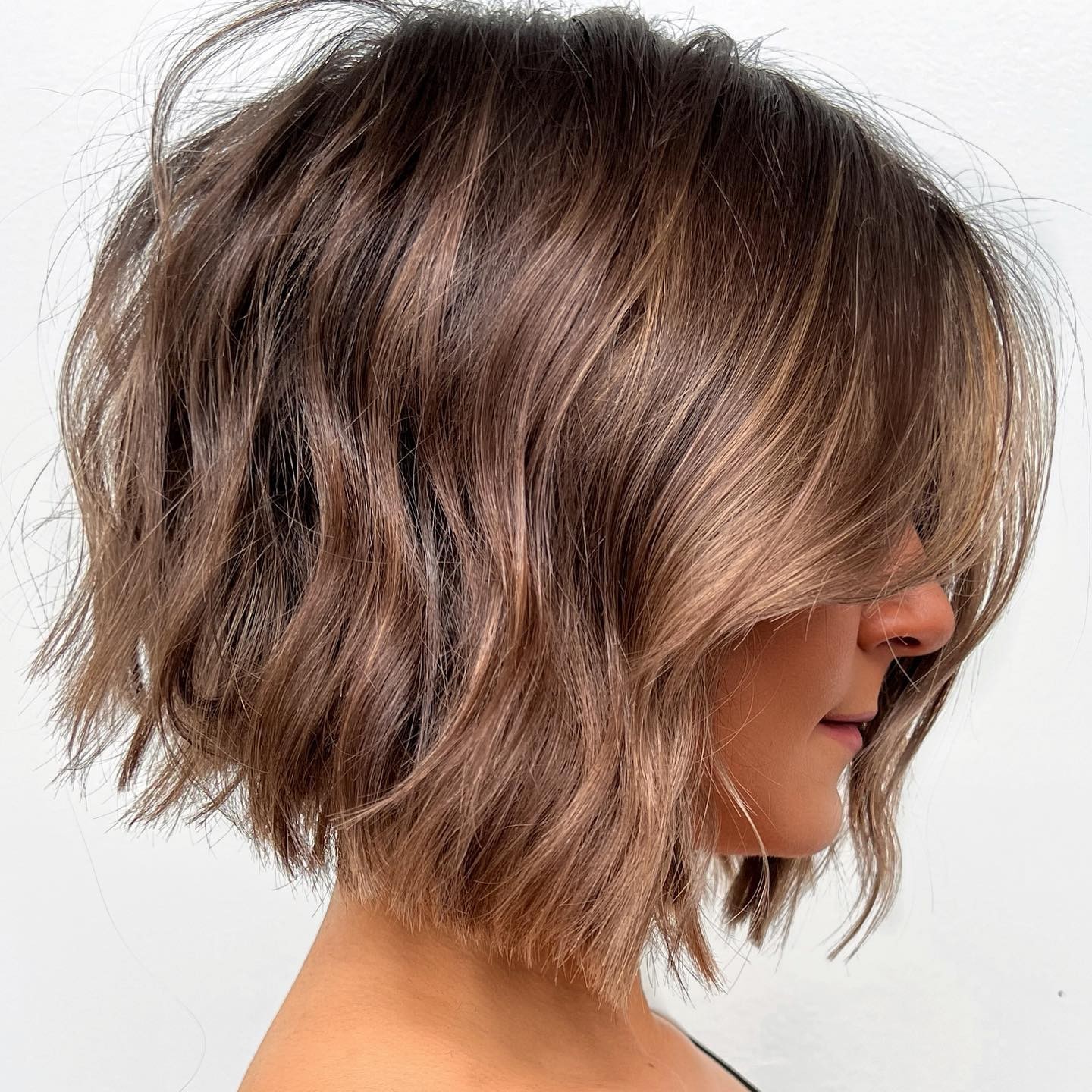 Soft Textured Lob: Chic and Effortless