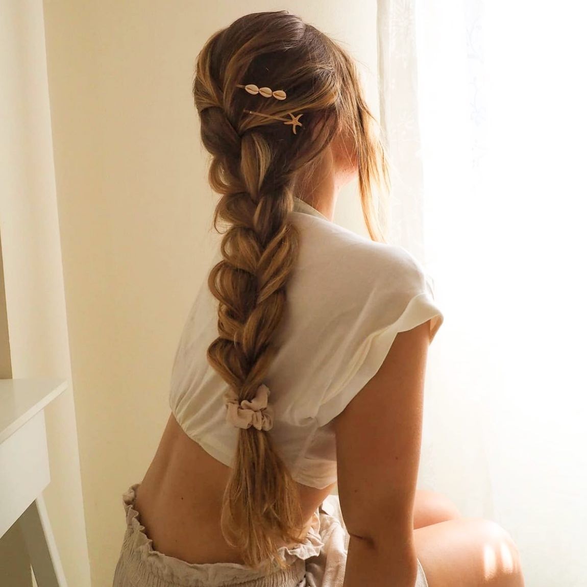 Bohemian Side Braid with Floral Accents