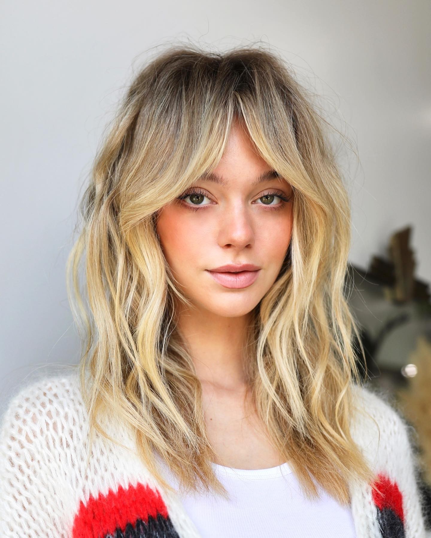 Blonde Ambition with Feathered Fringe