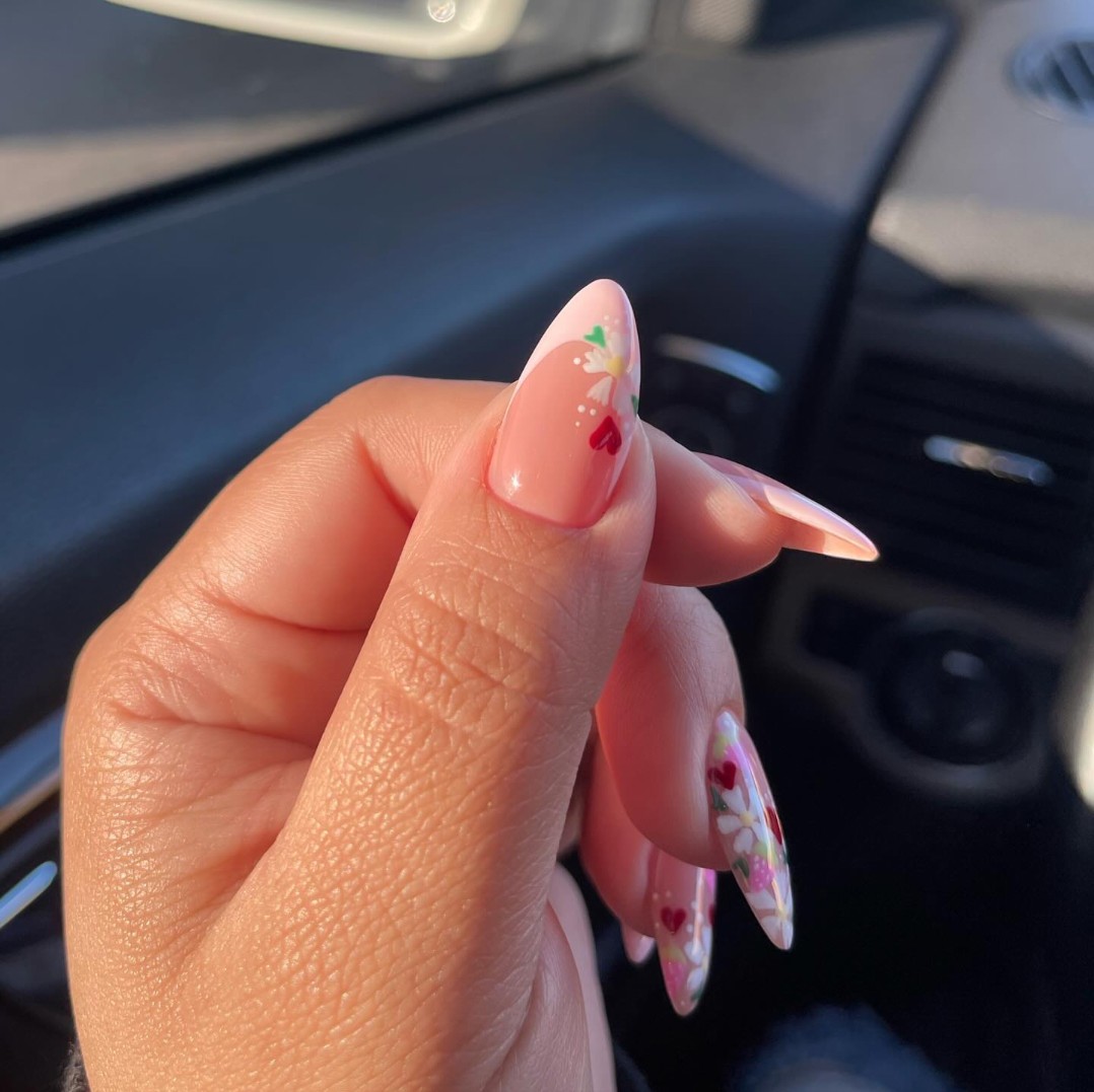 Soft and Subtle: Pastel Pink with White Tips