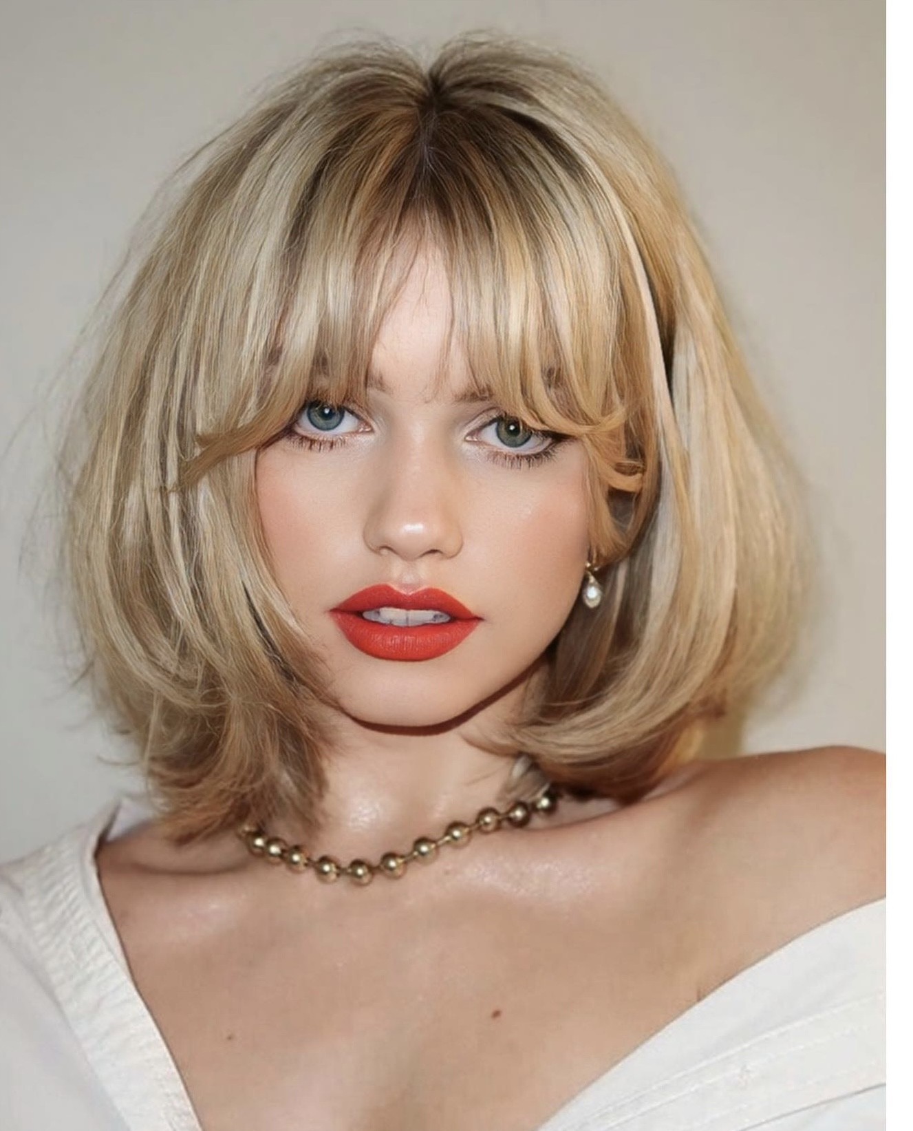 The Retro Blonde Bob with Bangs