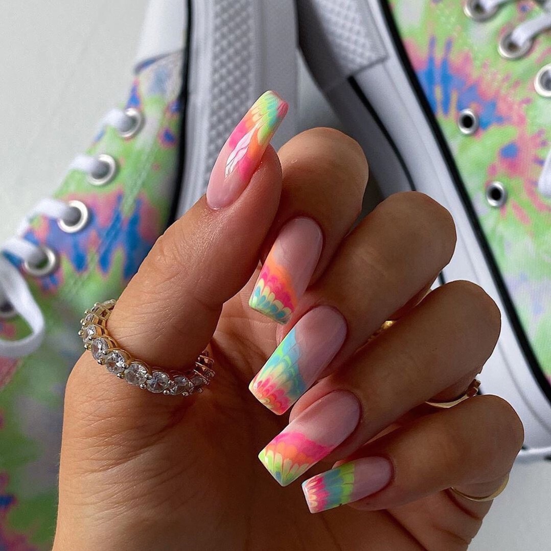 Holographic Hues: 2024 Bright Nails with a Holographic Twist