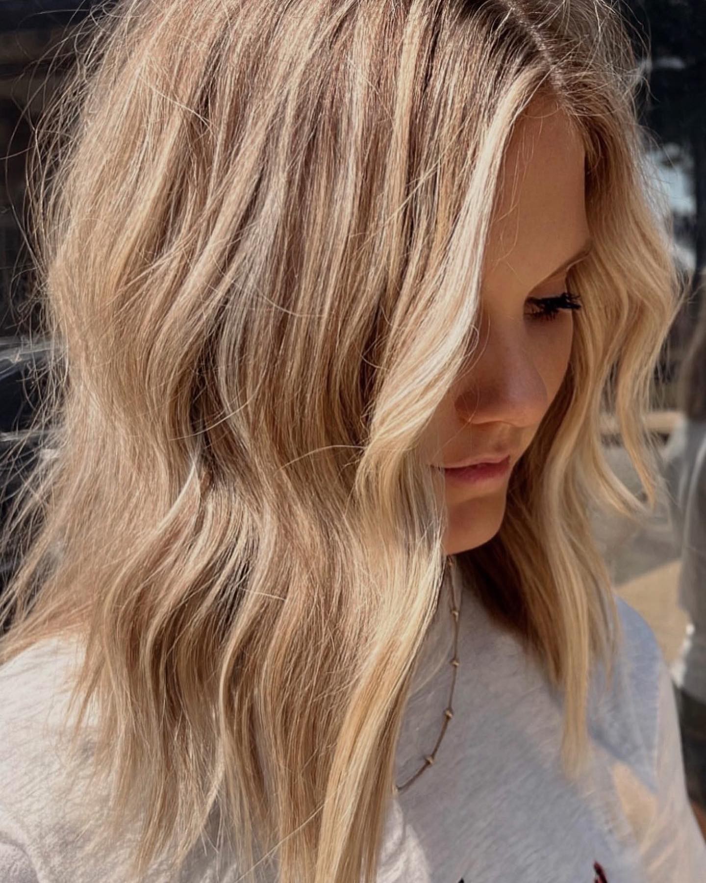 Golden Blonde with Caramel Lowlights