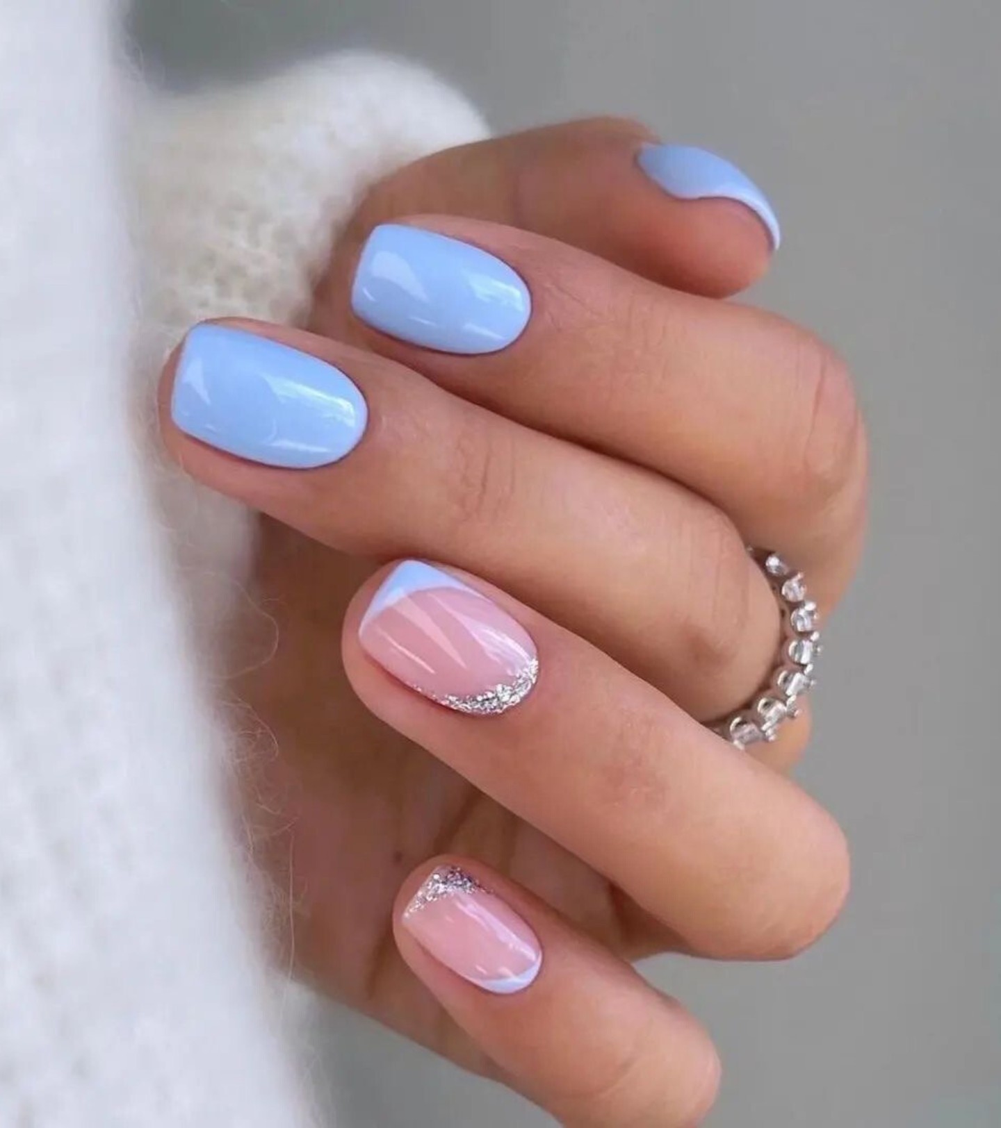 Sky Blue Simplicity with a Hint of Sparkle