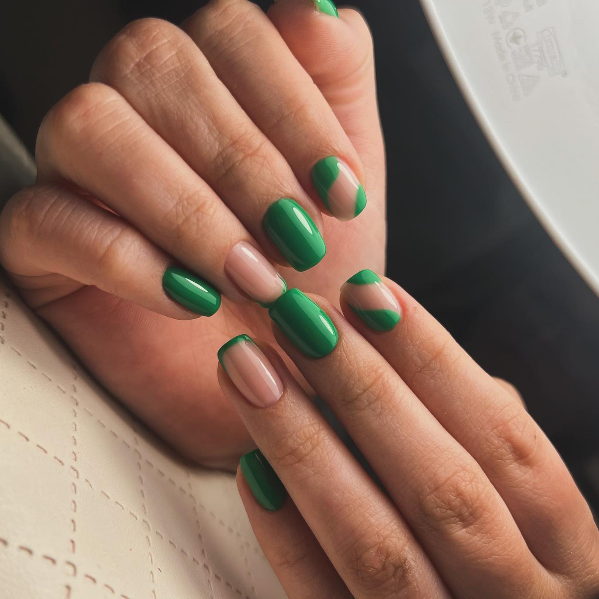 Bold Green and Nude Contrast