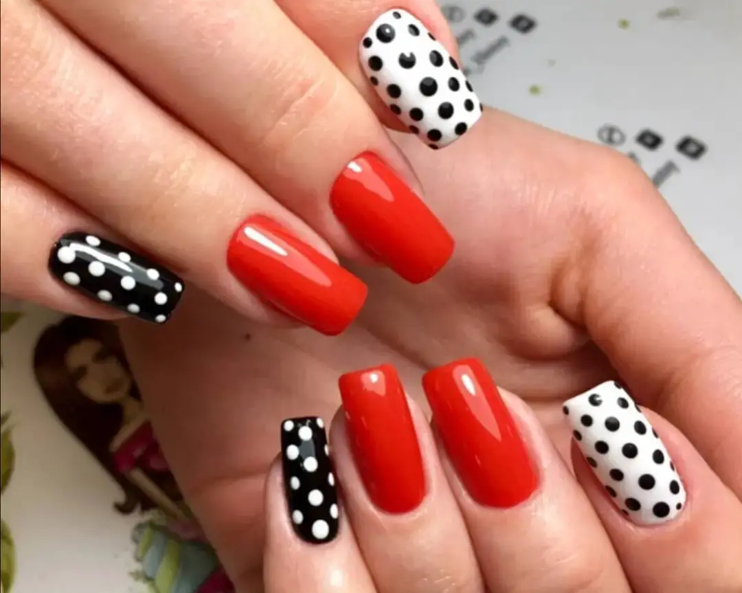 Classic Red, Black, and White Polka Dots