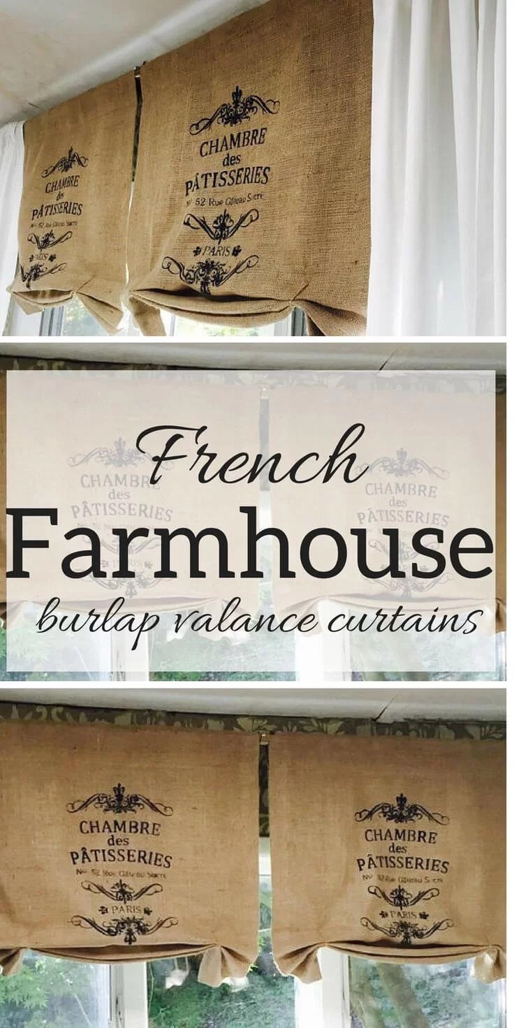 Burlap Valance Curtains with French Flair