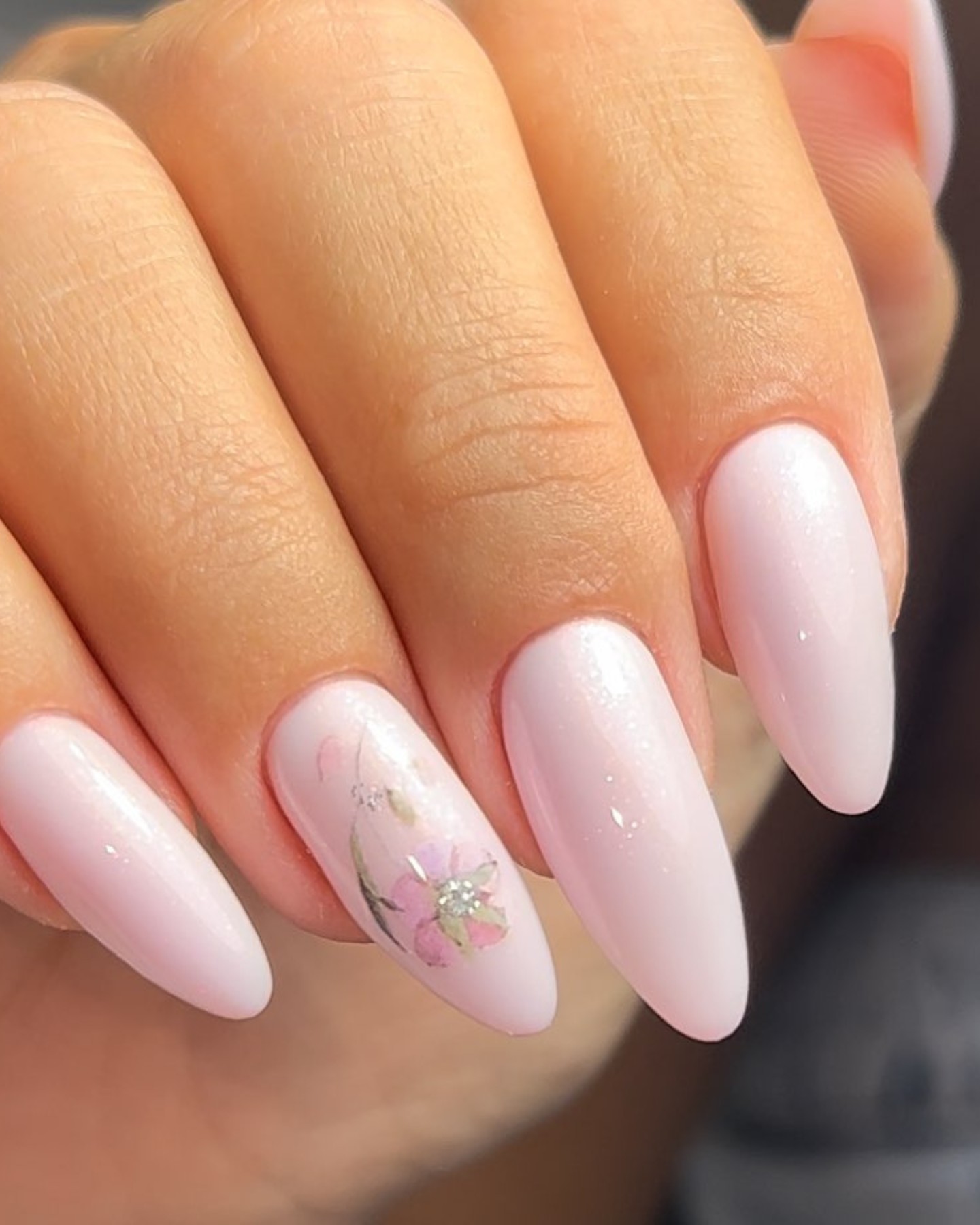 Soft Pink with Floral Design