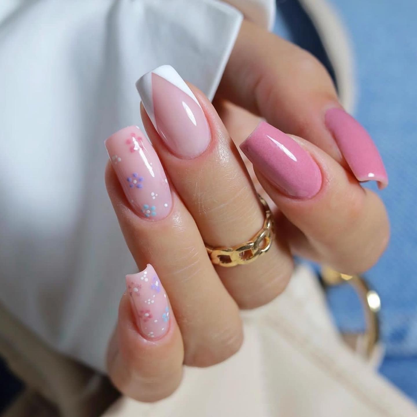 Gel Nail Glamour with Spring Flair