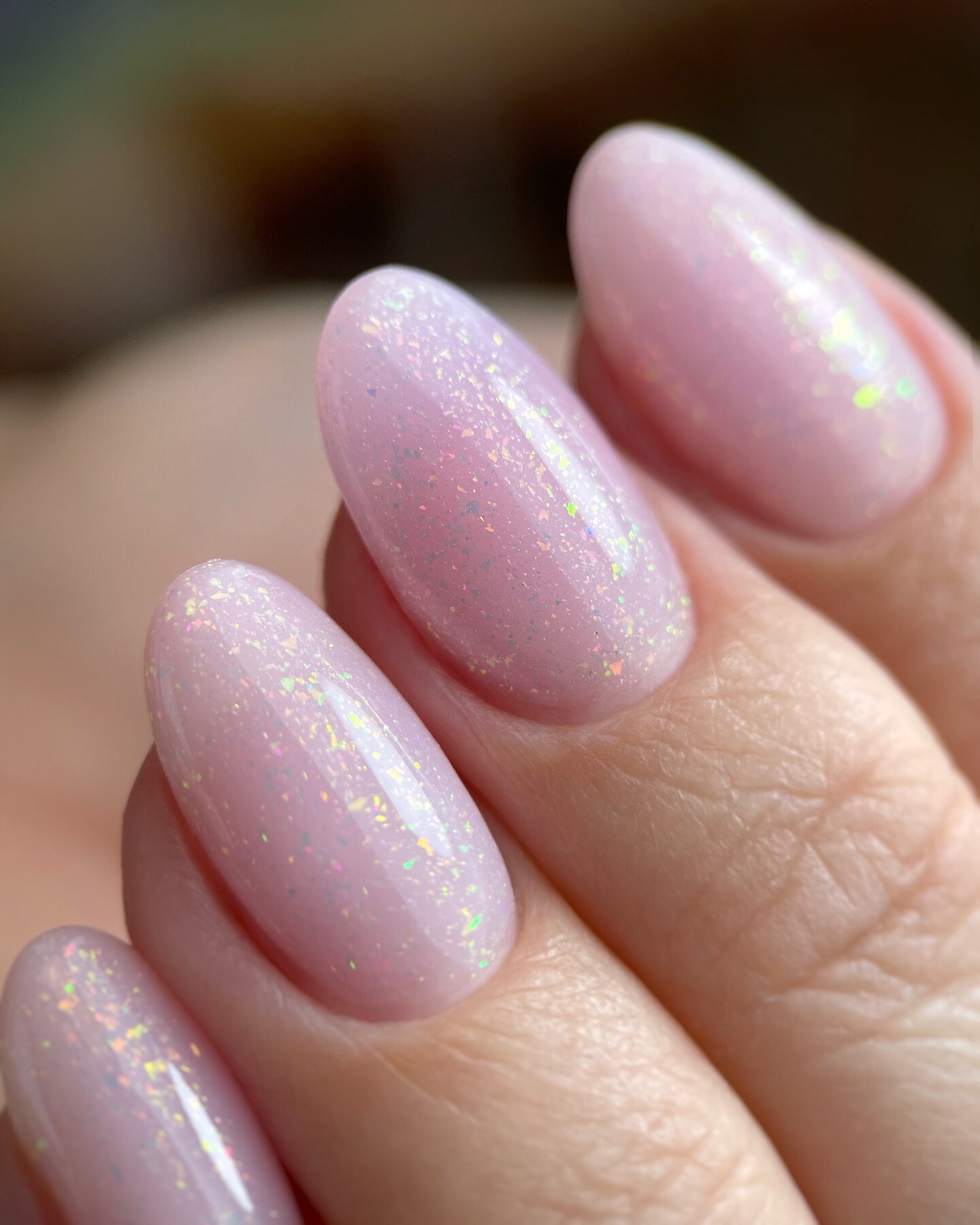 Shimmering Pink with Glitter Finish