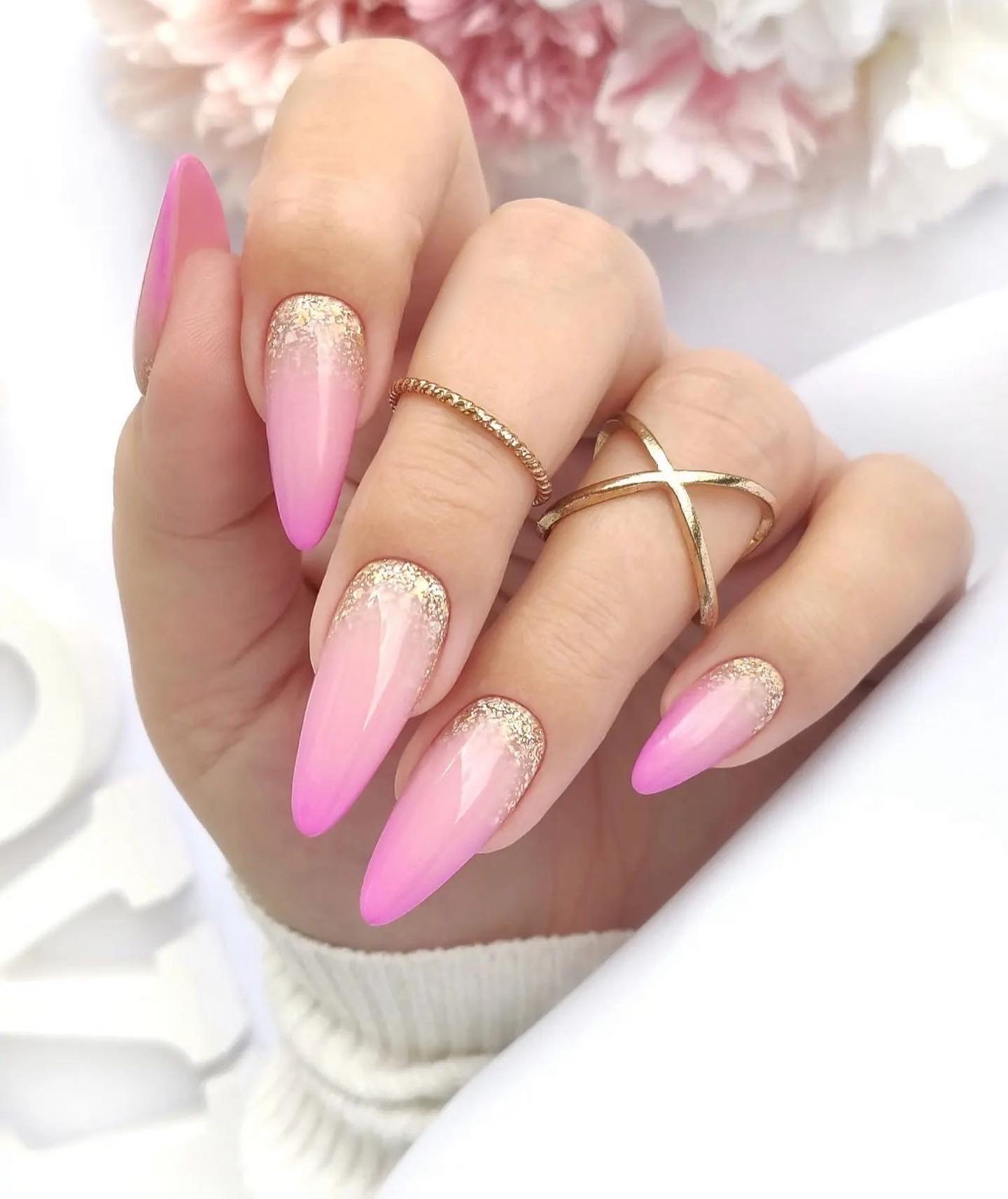 Pink Ombre with a Gilded Touch