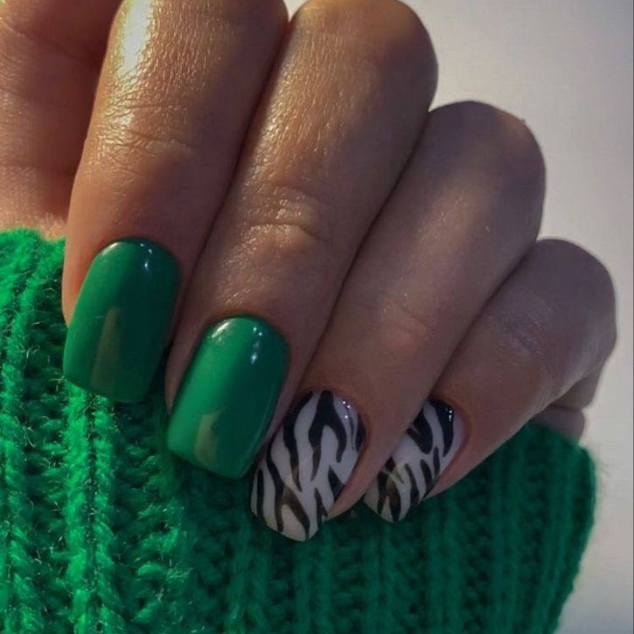 Vibrant Green with Zebra Stripes