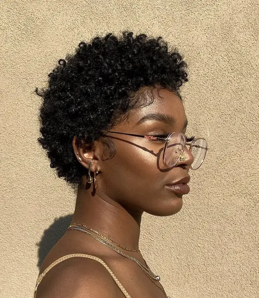 Sculpted Afro with Defined Curls