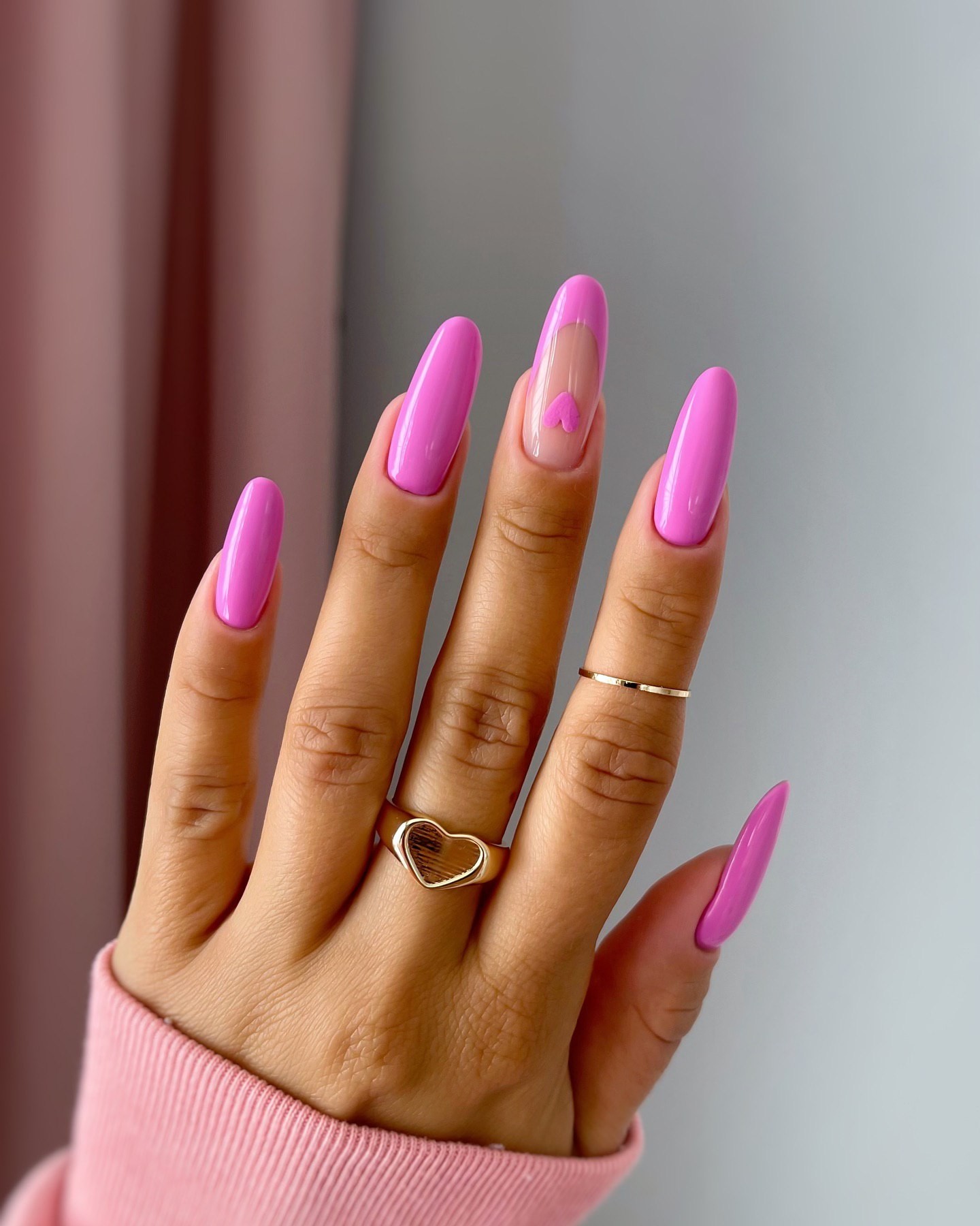 Bold Pink with Innovative Nail Art