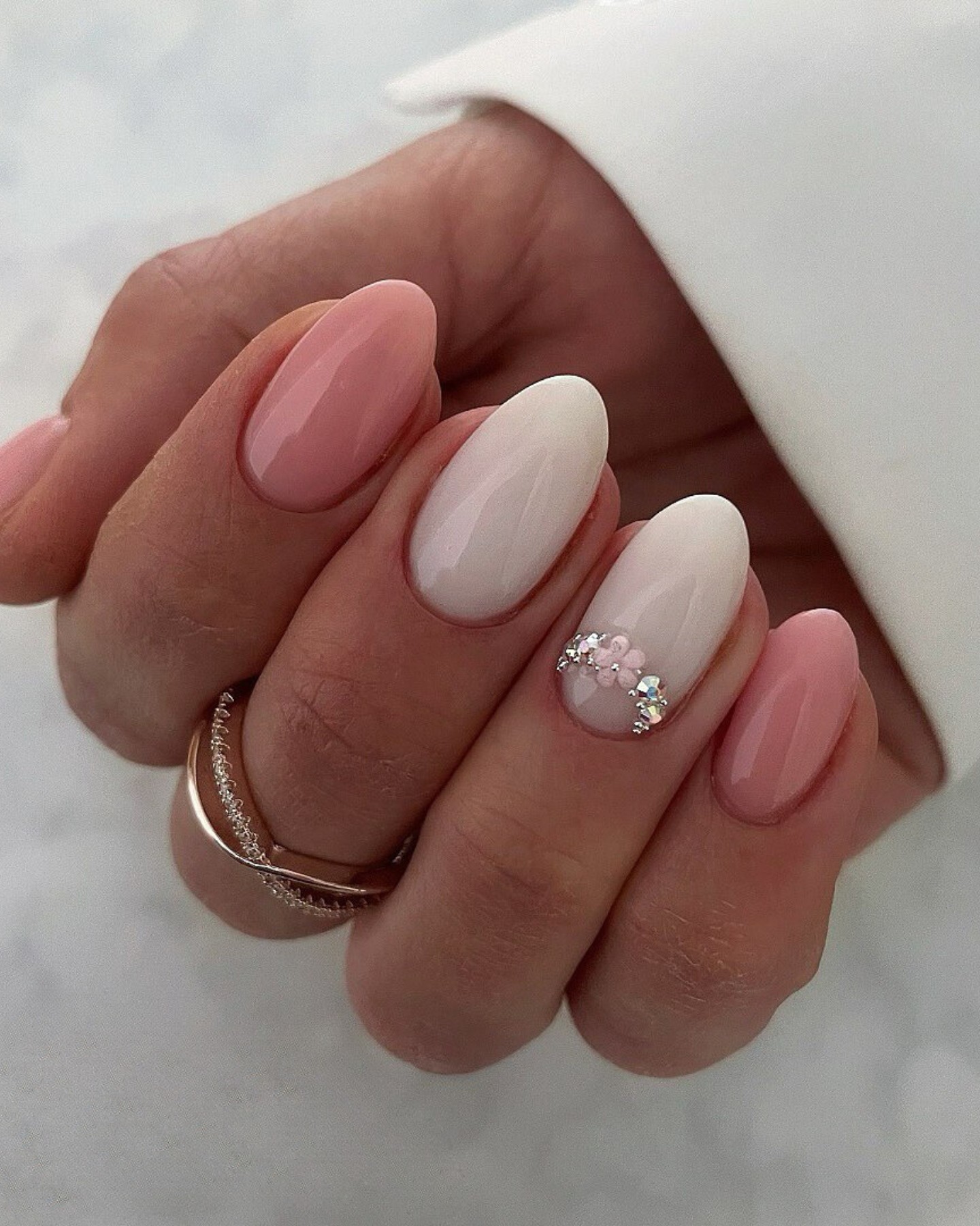 Gradient Pink with Rhinestone Accent