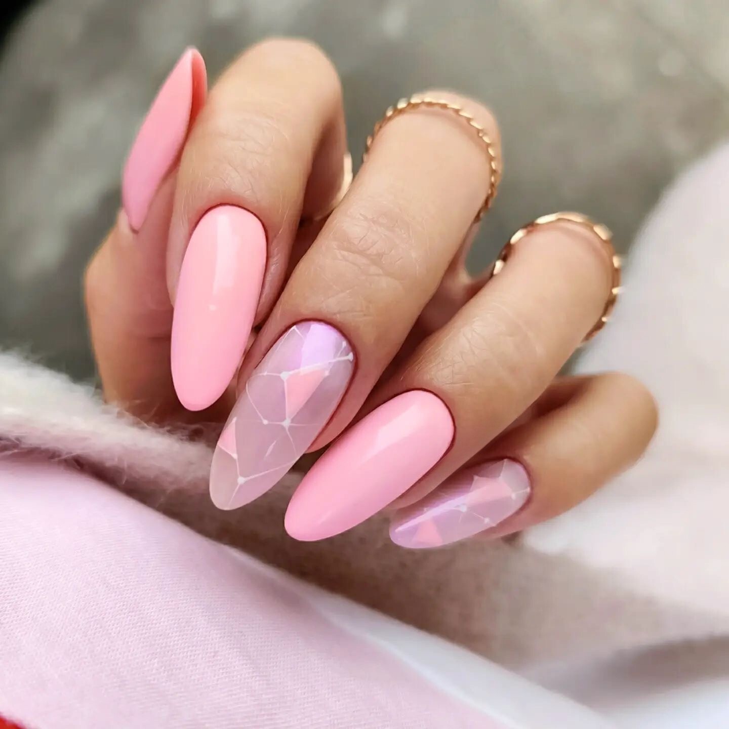 A Subtle Geometry: Pastel Pink with Geometric Patterns