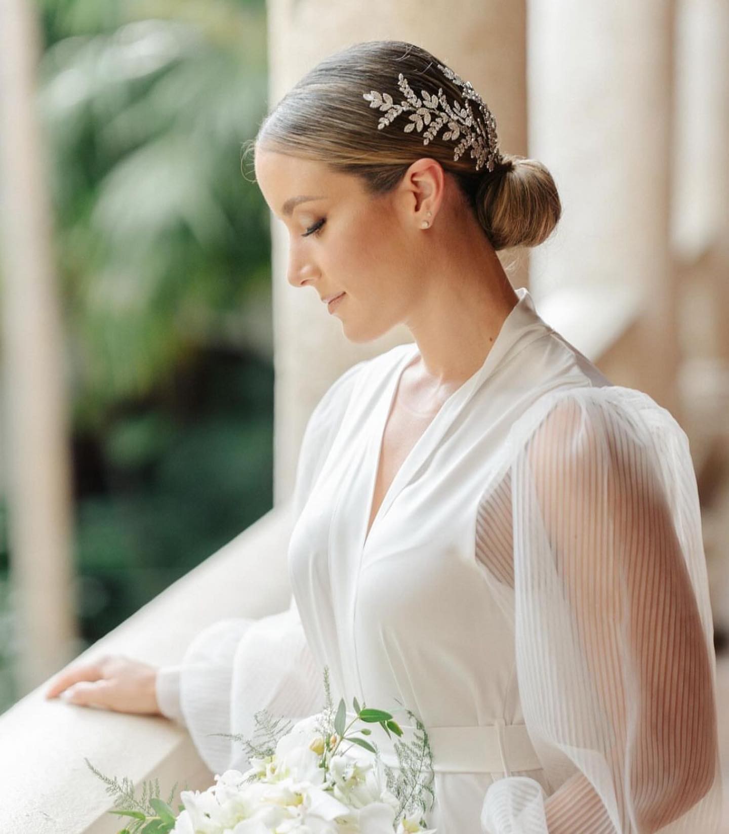 Elegant Crystal and Leaf Headpiece