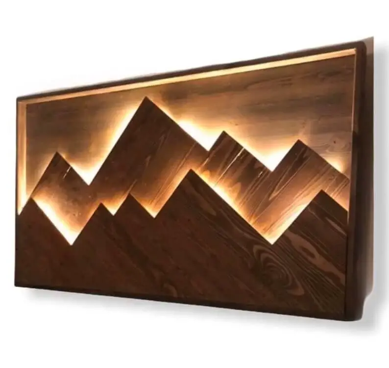 Wooden Mountain Range with LED Backlights