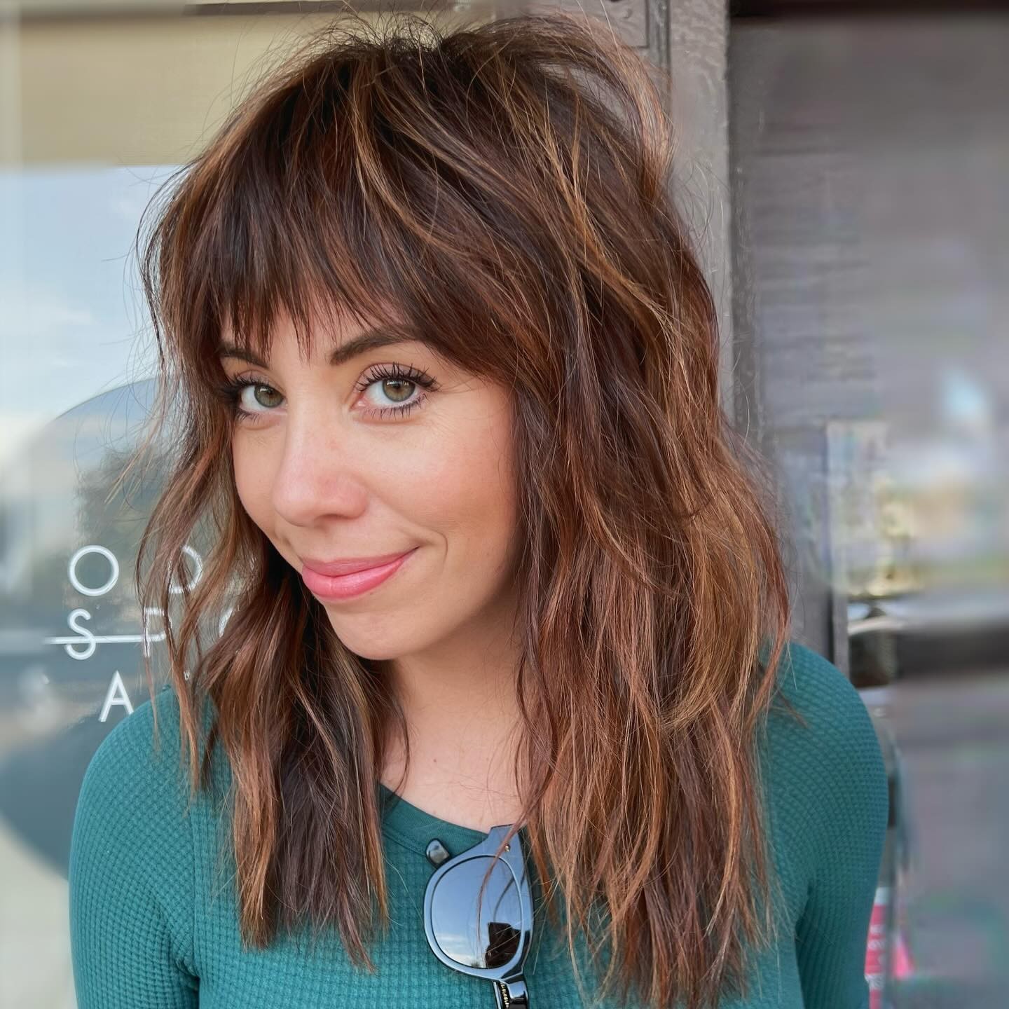 Textured Layers with Bold Bangs