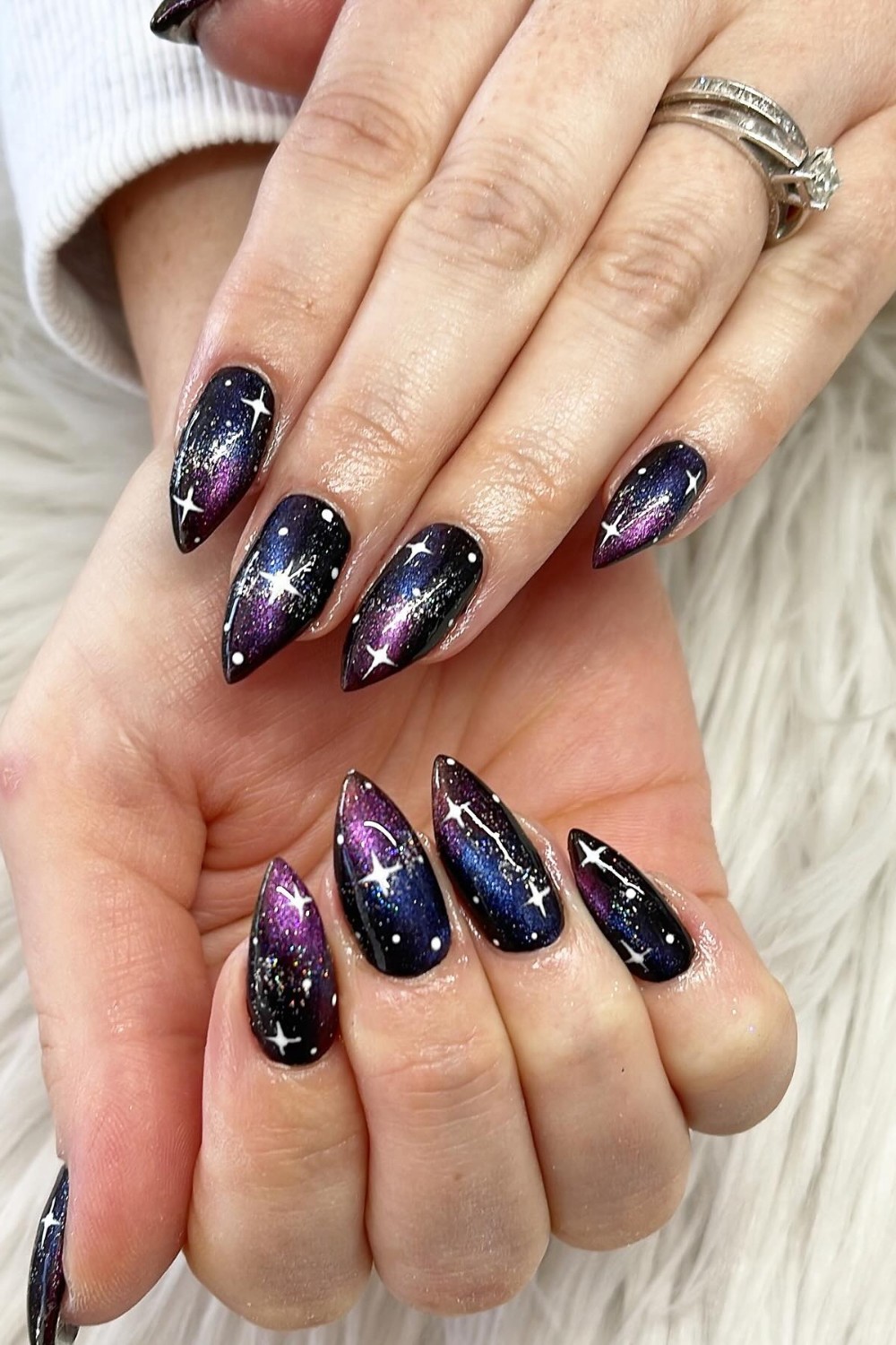 Purple Galaxy Nails