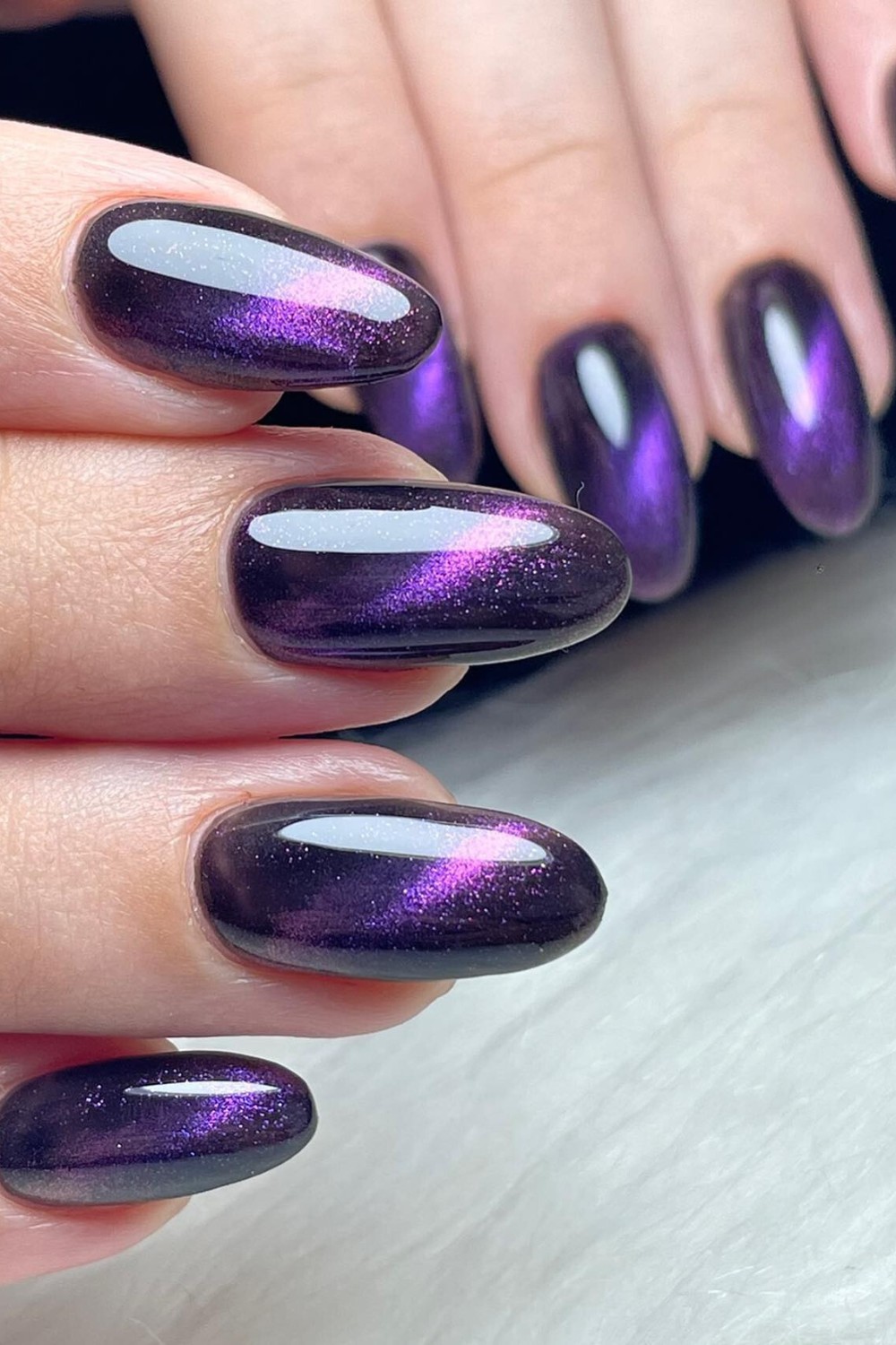 Purple Haze Cat Eye Nails